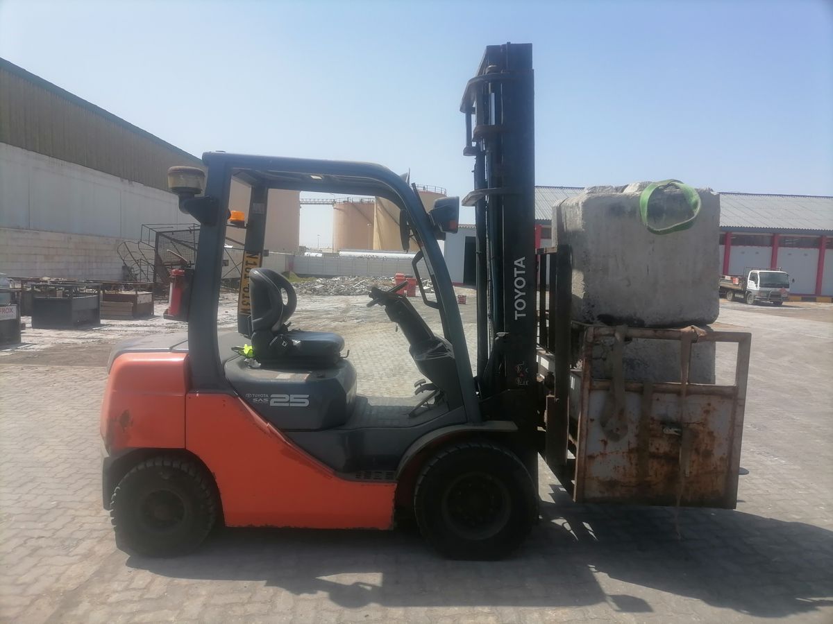 Concrete test weights loaded for a site visit